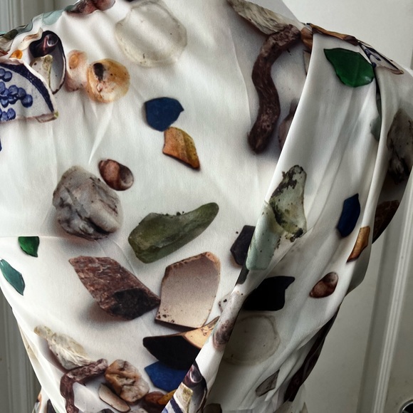 Elegant Costal vibe Multicolor Sleeveless very elegant waistband. Vintage dress - Picture 13 of 14